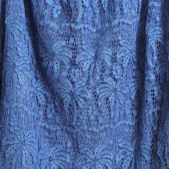 Lilly Pulitzer Tobyn Top Cobalt Blue Lace OTS Blouse Tiered Sleeves Size S - Picture 3 of 10